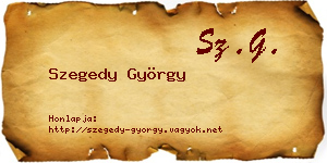 Szegedy György névjegykártya